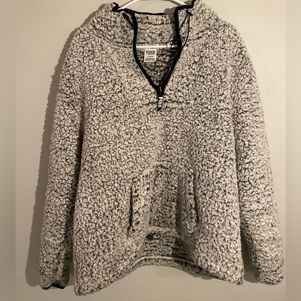 PINK Fuzzy Crewneck